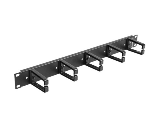 19" KABELMANAGEMENT PANEL MIT 5 KUNSTSTOFFHALTERN 1U TYP B SCHWARZ LANBERG