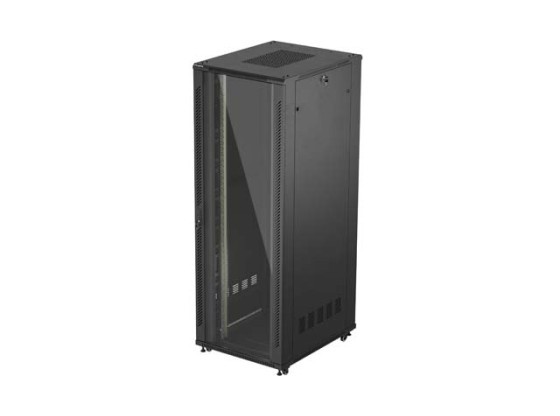 RACKSCHRANK 19" FREISTEHEND 47U/800X1000 (FLAT PACK) MIT GLASTÜR SCHWARZ LANBERG