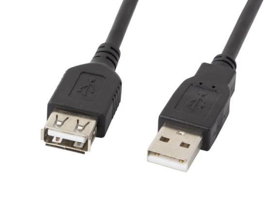 USB-A M/F 2.0 KABEL 1.8M SCHWARZ LANBERG