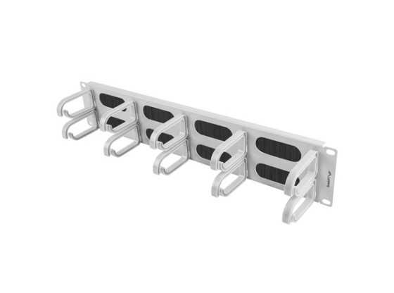 19" KABELMANAGEMENT BÜRSTENPANEL 10 RINGE TYP B 2U GRAU LANBERG