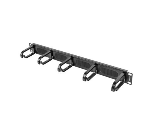 19" KABELMANAGEMENT BÜRSTENPLATTE 5 RINGE TYP B 1U SCHWARZ LANBERG