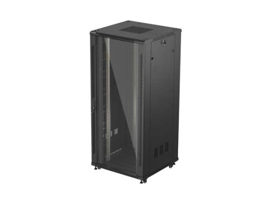 RACKMOUNT EINBAUSCHRANK 19" 37U 800X800 SCHWARZ GLASTÜR LANBERG (FLAT PACK)