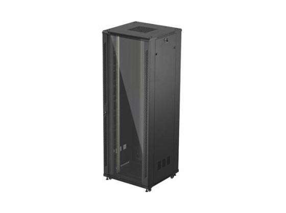 RACKMOUNT INSTALLATIONSSCHRANK 19" 47U 800X800 SCHWARZ GLAS TÜR LANBERG (FLAT PACK)