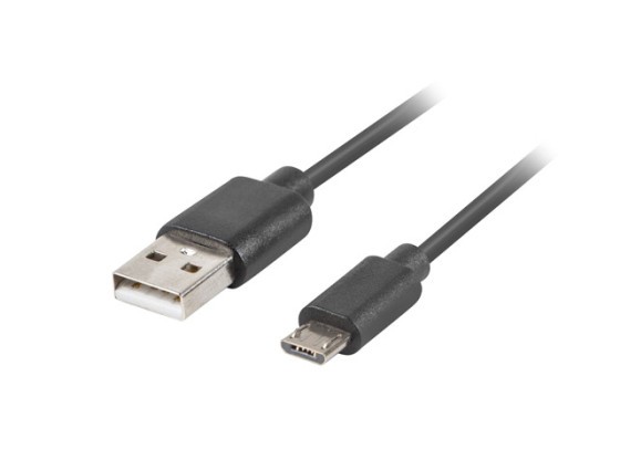 USB MICRO(M)-&gt;USB-A(M) 2.0 KABEL 3M SCHWARZ QC 3.0 LANBERG