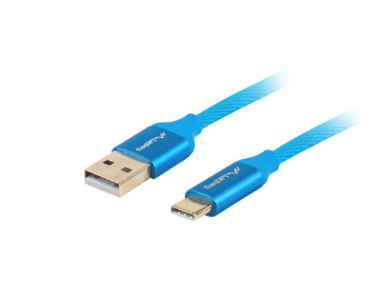 USB-C(M)-&gt;USB-A(M) 2.0 KABEL 1M BLAU PREMIUM QC 3.0 LANBERG