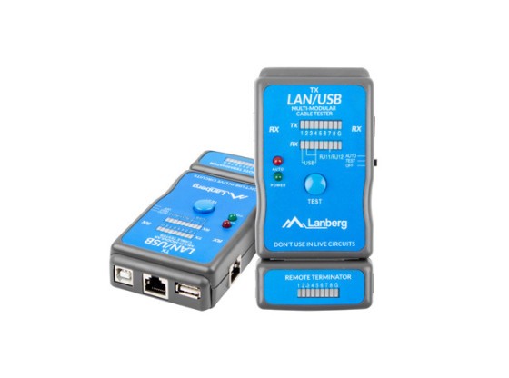 NETZWERK LAN TESTER RJ45, RJ11, USB KABEL LANBERG