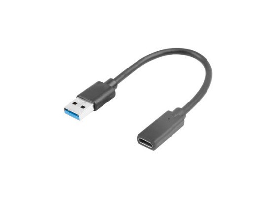 USB-C(F) 3.1-&gt;USB-A(M) ADAPTERKABEL 15CM SCHWARZ LANBERG