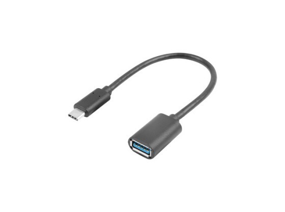 USB-C(M) 3.1-&gt;USB-A(F) ADAPTERKABEL 15CM SCHWARZ OTG LANBERG