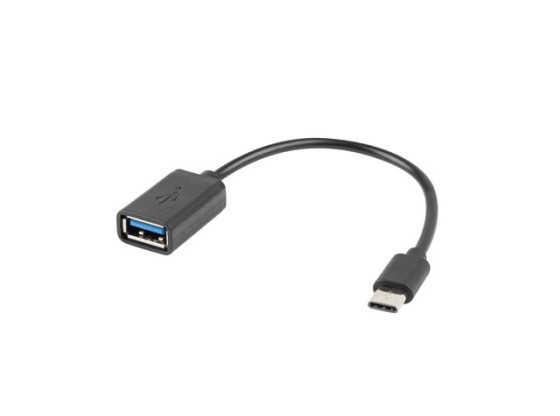 USB-C(M) 2.0-&gt;USB-A(F) ADAPTERKABEL 15CM OTG SCHWARZ LANBERG