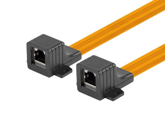 RJ45 INLINE KUPPLER SLIM WINDOW KABEL 17CM LANBERG