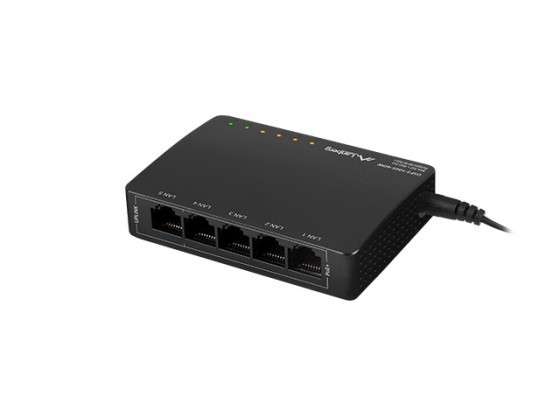 SWITCH LANBERG DSP3-1005-60W 5X 1GB POE+ (4 PORT POE 30W/PORT MAX 60W) UNMANAGED DESKTOP
