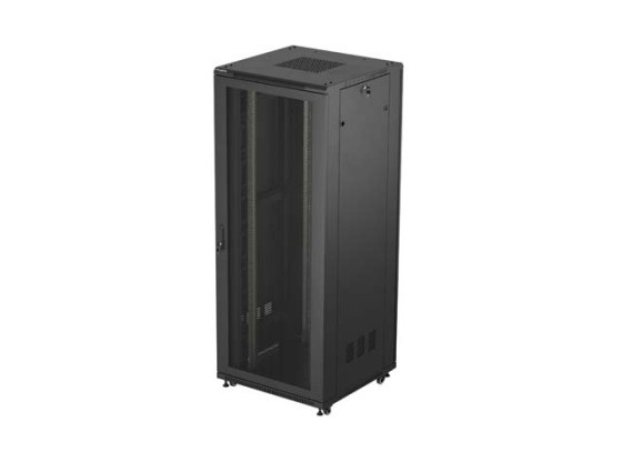 RACKSCHRANK 19" FREISTEHEND 42U/800X800 (FLAT PACK) MIT NETZTÜR SCHWARZ LANBERG