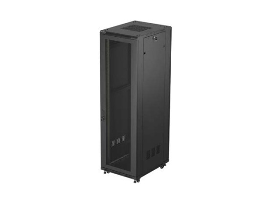 RACKSCHRANK 19" FREISTEHEND 42U/600X800 (FLAT PACK) MIT NETZTÜR SCHWARZ LANBERG