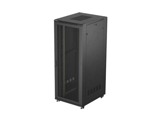 RACKSCHRANK 19" FREISTEHEND 42U/800X1000 (FLAT PACK) MIT NETZTÜR SCHWARZ LANBERG