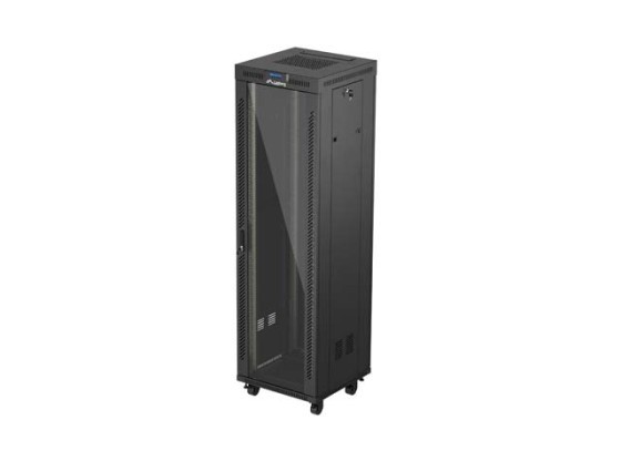 RACKSCHRANK 19" FREISTEHEND 42U/600X600 (FLAT PACK) MIT GLASTÜR LCD SCHWARZ LANBERG V2