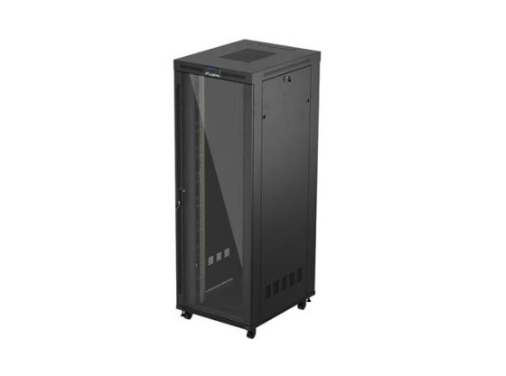 RACKSCHRANK 19" FREISTEHEND 47U/800X1000 (FLAT PACK) MIT GLASTÜR LCD SCHWARZ LANBERG V2