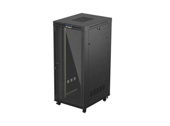RACKSCHRANK 19" FREISTEHEND 37U/800X1000 (FLAT PACK) MIT GLASTÜR LCD SCHWARZ LANBERG V2