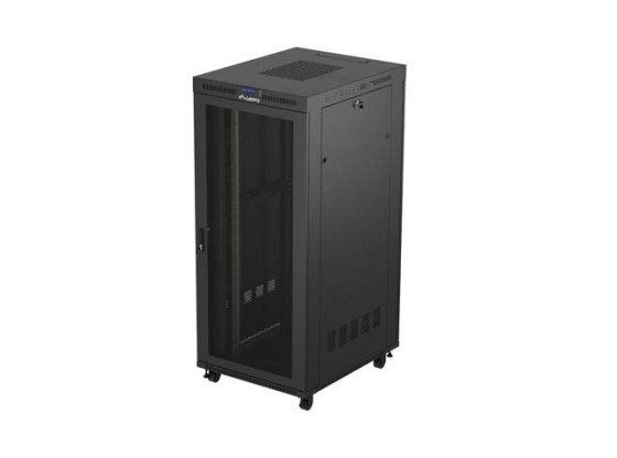 RACKSCHRANK 19" FREISTEHEND 37U/800X1000 (FLAT PACK) SCHWARZ MIT GLASTÜR LCD LANBERG V2