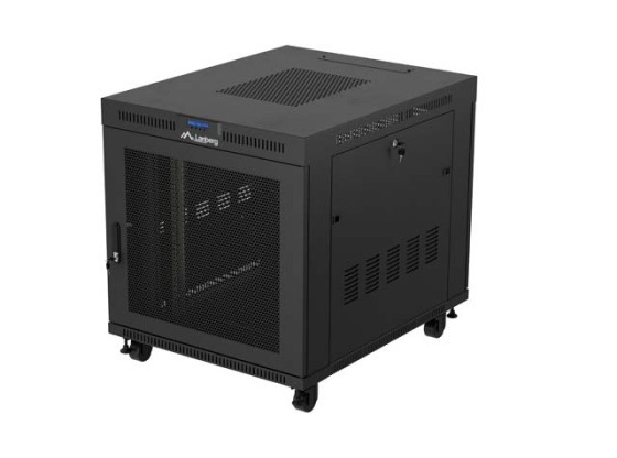 RACKSCHRANK 19" FREISTEHEND 15U/800X1000 (FLAT PACK) SCHWARZ MIT GLASTÜR LCD LANBERG V2
