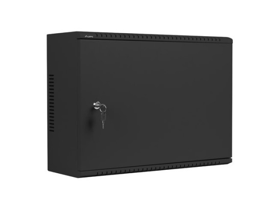 RACKSCHRANK 19" WANDMONTAGE 4U+3U/540X200 LOW-PROFILE SCHWARZ LANBERG (MONTIERT)
