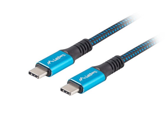USB-C M/M 4.0 KABEL 0.5M 100W 8K 30HZ SCHWARZ-BLAU LANBERG