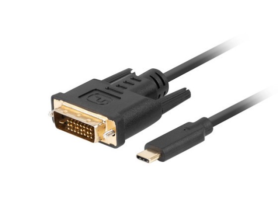 USB-C(M)-&gt;DVI-D(24+1)(M) KABEL 0.5M SCHWARZ LANBERG