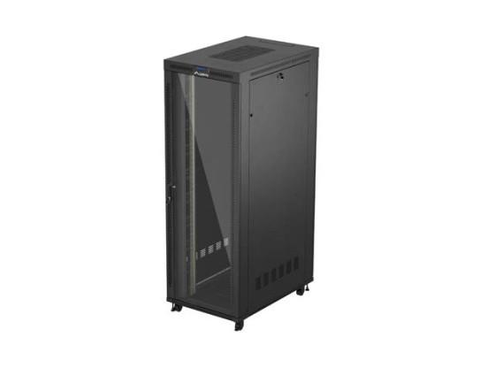 RACKMOUNT INSTALLATIONSSCHRANK 19" 47U 800X1200 SCHWARZ GLAS TÜR LCD LANBERG (FLAT PACK) V2