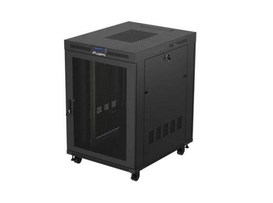 RACKSCHRANK 19" FREISTEHEND 22U/800X1000 (FLAT PACK) MIT NETZTÜR LCD SCHWARZ LANBERG V2