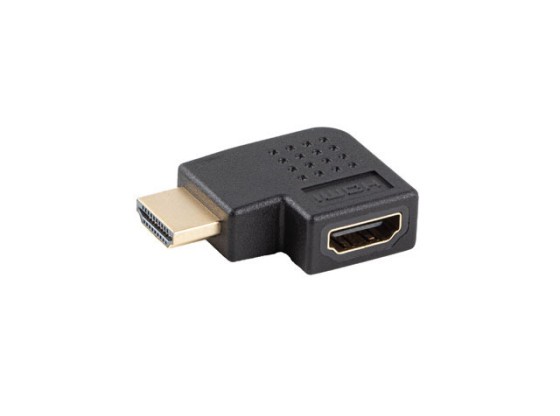 HDMI(M)-&gt;HDMI(F) ADAPTER 4K GEWINKELT LINKS SCHWARZ LANBERG