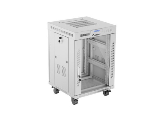 EINBAURACK 19" 15U 600X600 GRAU GLASTÜR LCD LANBERG (FLAT PACK) V2