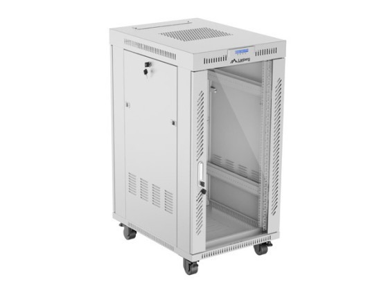 EINBAURACK 19" 22U 600X800 GRAU GLASTÜR LCD LANBERG (FLAT PACK) V2