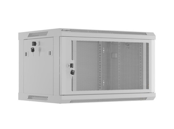 EINBAURACK 19" 6U 600X450 GRAU PERFORIERTE TÜR LANBERG (FLAT PACK)
