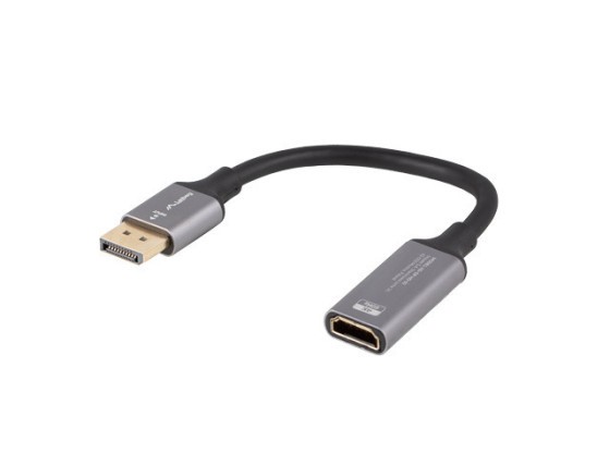 DISPLAYPORT(M)->HDMI(F) 4K ADAPTER AM KABEL 20CM SILBER LANBERG