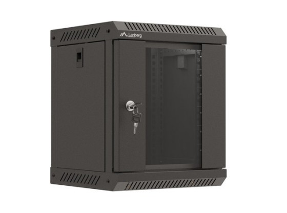 EINBAURACK 10" 6U 300X300 SCHWARZ GLASTÜR LANBERG (FLAT PACK)