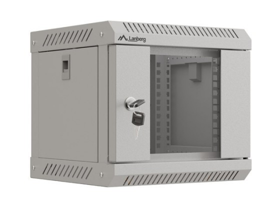 EINBAURACK 10" 4U 300X300 GRAU GLASTÜR LANBERG (FLAT PACK)