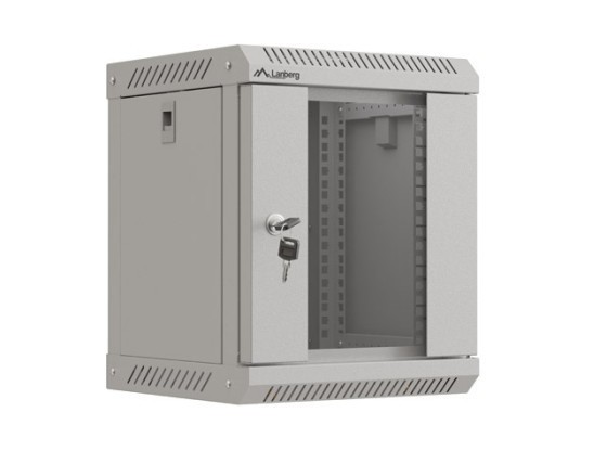 EINBAURACK 10" 6U 300X300 GRAU GLASTÜR LANBERG (FLAT PACK)