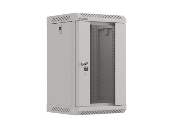 EINBAURACK 10" 9U 300X300 GRAU GLASTÜR LANBERG (FLAT PACK)
