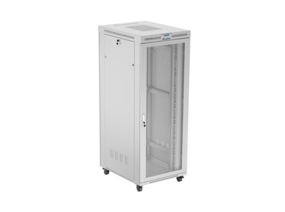 RACKMOUNT INSTALLATIONSSCHRANK 19" 42U 800X1000 GRAU LCD PERFORIERTE TÜR LANBERG (FLAT PACK)