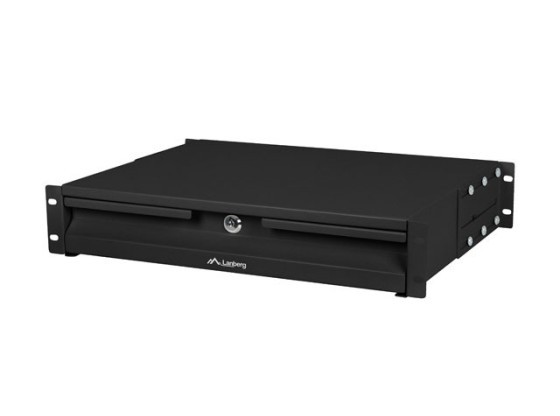 SCHUBLADE FÜR 19" 2U 360MM SCHRÄNKE SCHWARZ LANBERG (2U/483X360MM BELASTBARKEIT BIS ZU 90KG, 4 PUNKT MONTAGE)