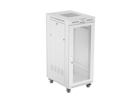 RACKMOUNT INSTALLATIONSSCHRANK 19" 27U 600X800 GRAU LCD PERFORIERTE TÜR LANBERG (FLAT PACK)