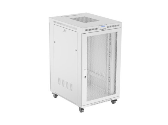 RACKMOUNT INSTALLATIONSSCHRANK 19" 27U 800X1000 GRAU LCD PERFORIERTE TÜR LANBERG (FLAT PACK)