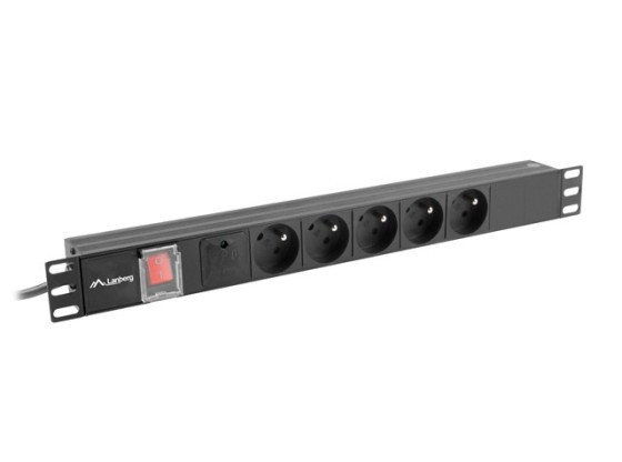 STECKDOSENLEISTE RACK PDU 19" LANBERG 1U 16A 5X 230V PL 2M SCHWARZ