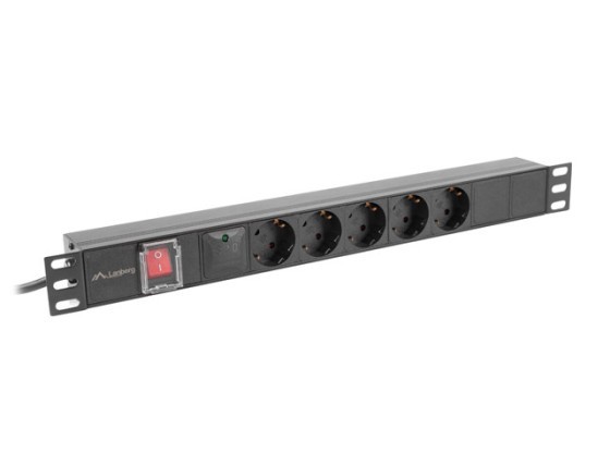 STECKDOSENLEISTE RACK PDU 19" LANBERG 1U 16A 5X 230V SCHUKO 2M SCHWARZ