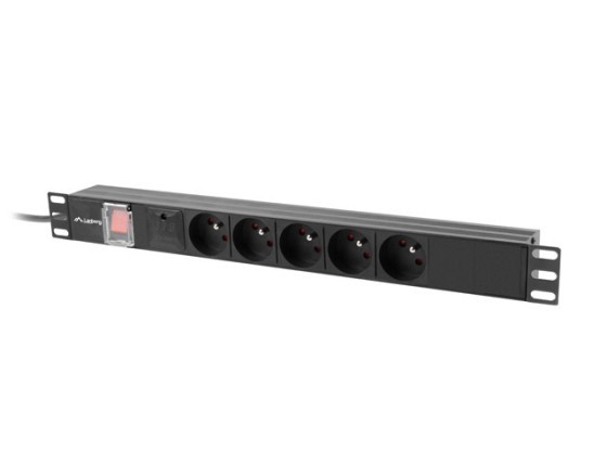 STECKDOSENLEISTE RACK PDU 19" LANBERG 1U 10A 5X 230V PL 2M SCHWARZ C14