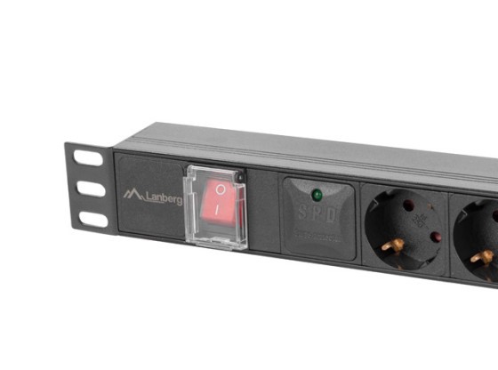 STECKDOSENLEISTE RACK PDU 19" LANBERG 1U 10A 5X SCHUKO 2M SCHWARZ C14