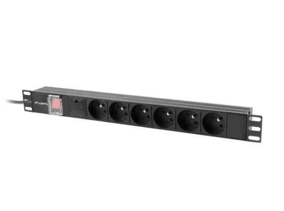 STECKDOSENLEISTE RACK PDU 19" LANBERG 1U 10A 6X 230V PL 2M SCHWARZ C14