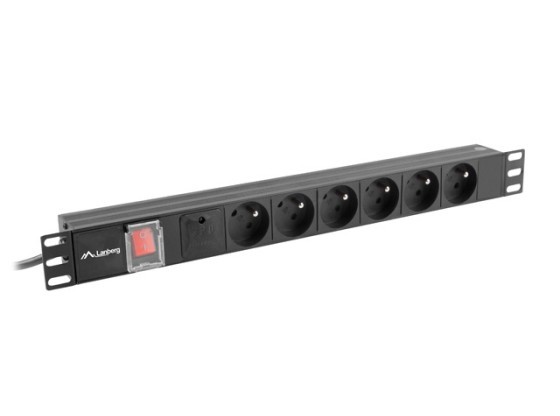 STECKDOSENLEISTE RACK PDU 19" LANBERG 1U 10A 6X 230V PL 2M SCHWARZ C14