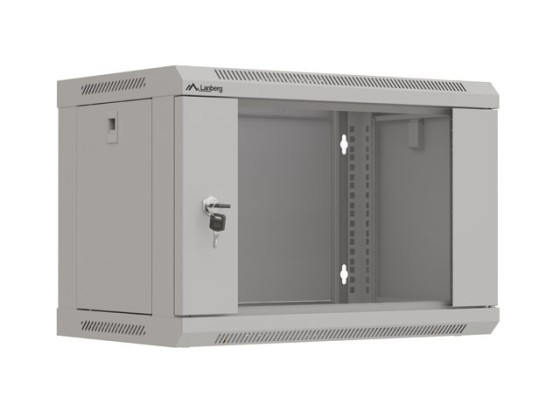 EINBAURACK 19" 6U 540X350 GRAU GLASTÜR LANBERG (FLAT PACK)