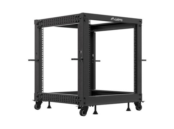 OFFENES RACK 19" 12U 600X600-1100 VERSTELLBAR SCHWARZ LANBERG