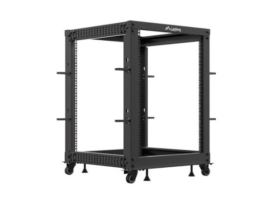 OFFENES RACK 19" 15U 600X600-1100 VERSTELLBAR SCHWARZ LANBERG